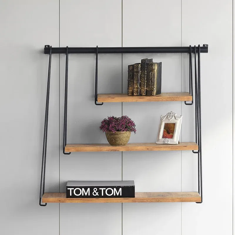 Raft de perete Zihon Pin cu polite suspendate si design modern [0]