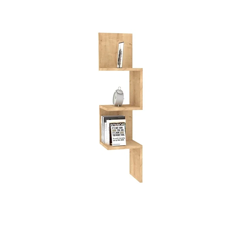 Raft de perete Zikzak, stejar safir, design modern, 105 cm [1]