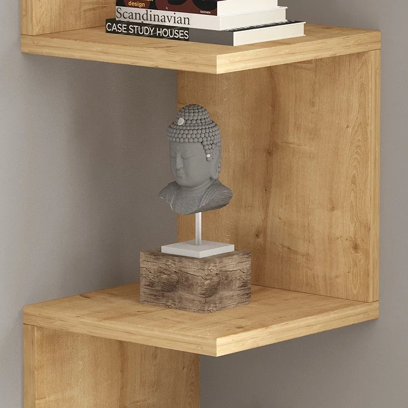 Raft de perete Zikzak, stejar safir, design modern, 105 cm [2]