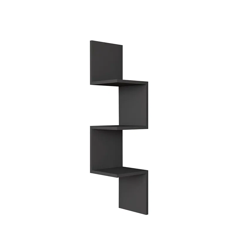 Raft decorativ Zikzak, antracit, stil geometric, 105 cm [5]