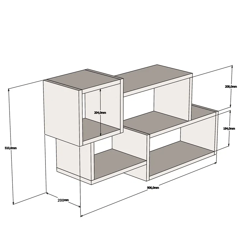 Raft perete Afro, alb si antracit, design modern, organizare eficienta [4]