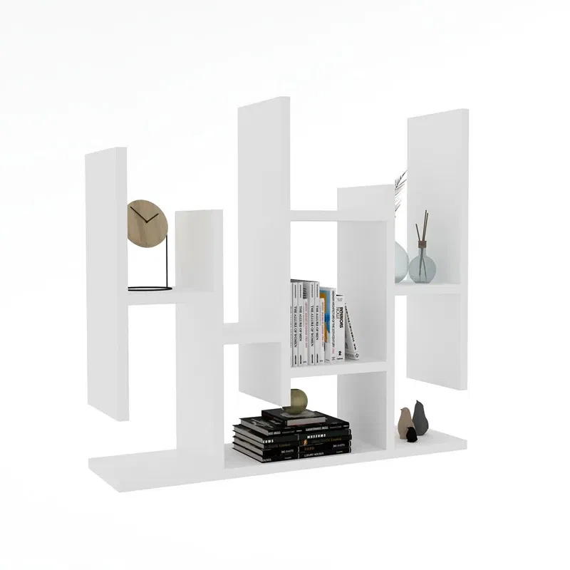 Raft perete alb geometric, polite multiple pentru decoratiuni [5]