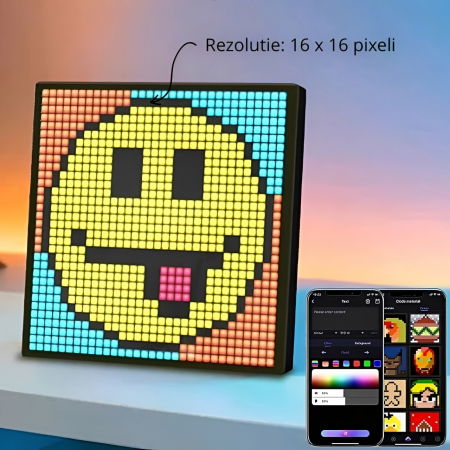 Rama Foto Digitala Pixel Art Display LED RGB cu aplicatie smart [7]