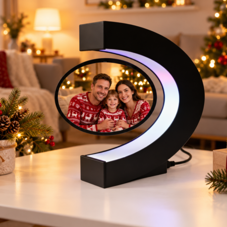 Cadouri Craciun Pentru Femei - Rama foto magnetica levitanta cu iluminare RGB