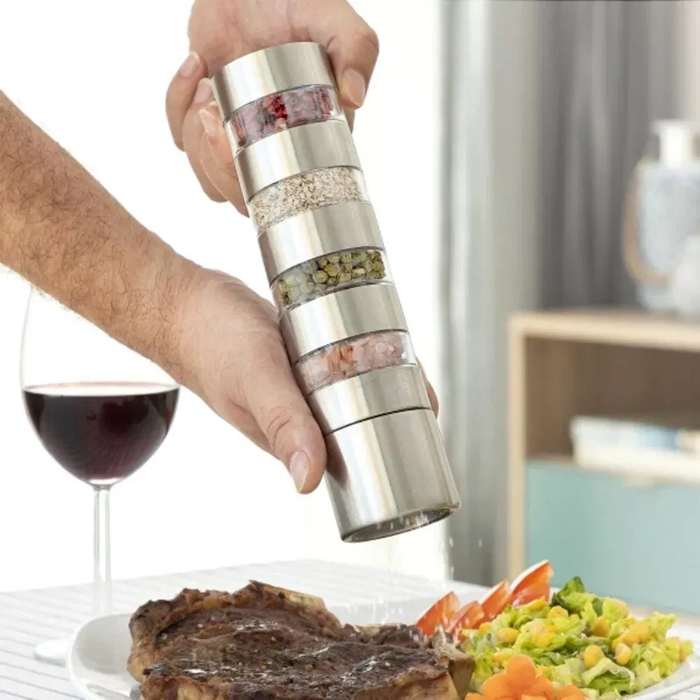 Cadouri de Casa Noua - Rasnita condimente cu 4 compartimente, Mozaic Mix