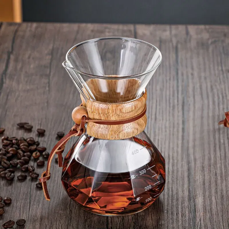 Cadouri pentru Iubita - Recipient pentru cafea din sticla Coffee Time V60 - ideal pentru barista