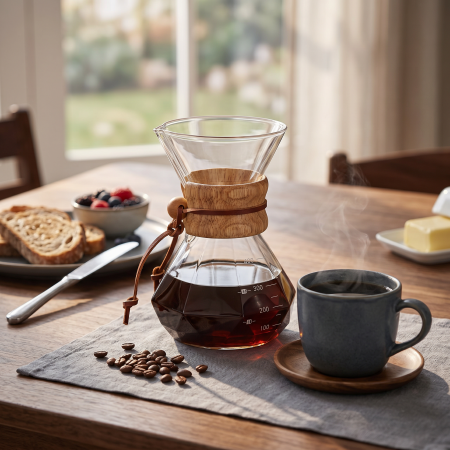 Cadouri pentru Iubita - Recipient pentru cafea din sticla Coffee Time V60  cadoul ideal pentru barista