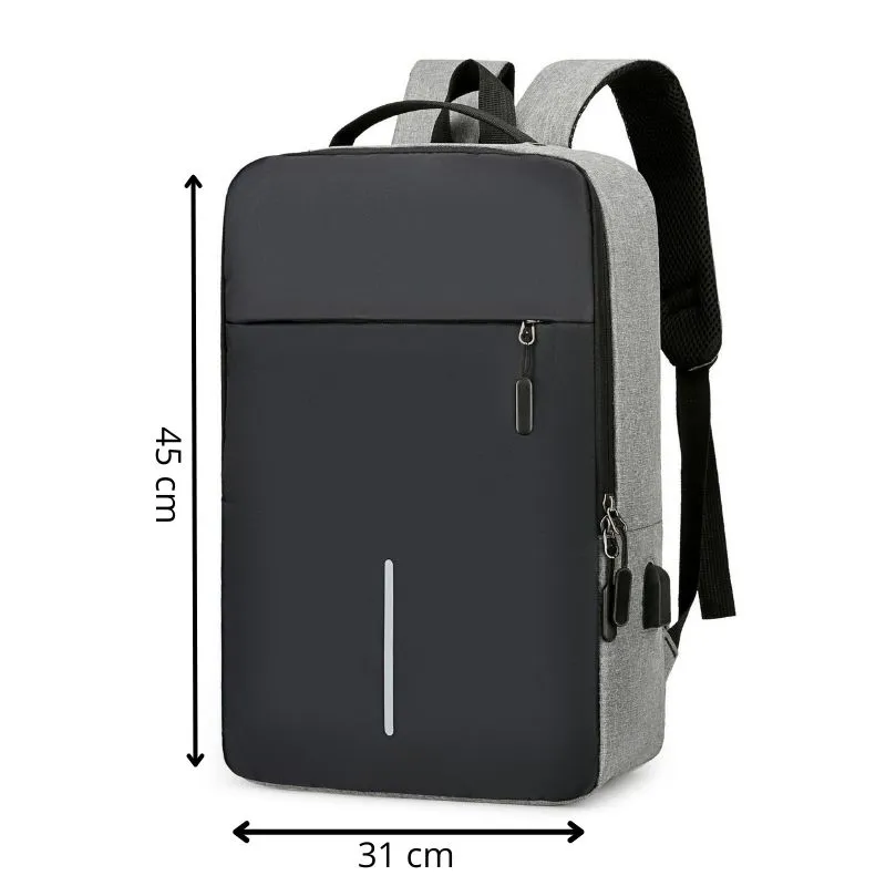 Rucsac Laptop Business cu USB Gri [7]