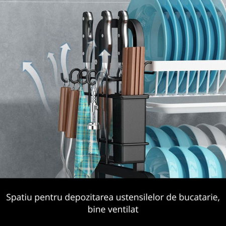 Scurgator vase pe doua nivele cu suport tacamuri [5]