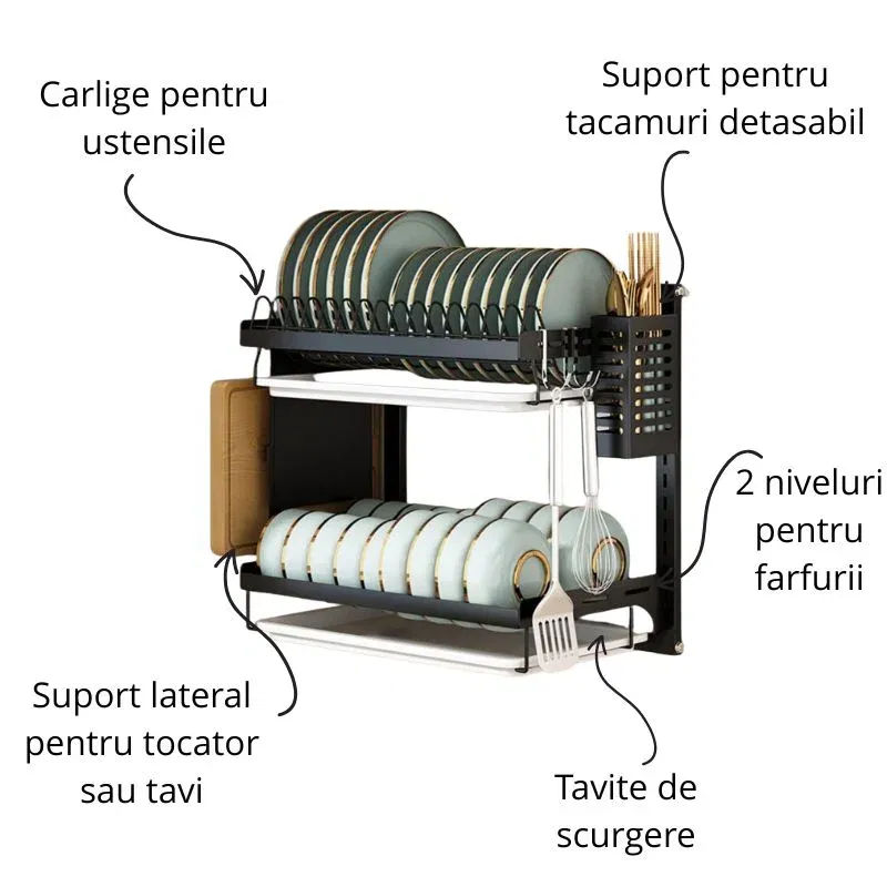 Scurgator vase suspendat doua nivele [3]