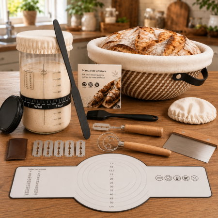 Cadouri Craciun Pentru Femei - Set 19 Accesorii pentru Prepararea Painii de Casa