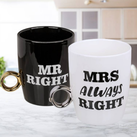 Set 2 cani amuzante cu inel, Mr Right & Mrs Always Right [1]