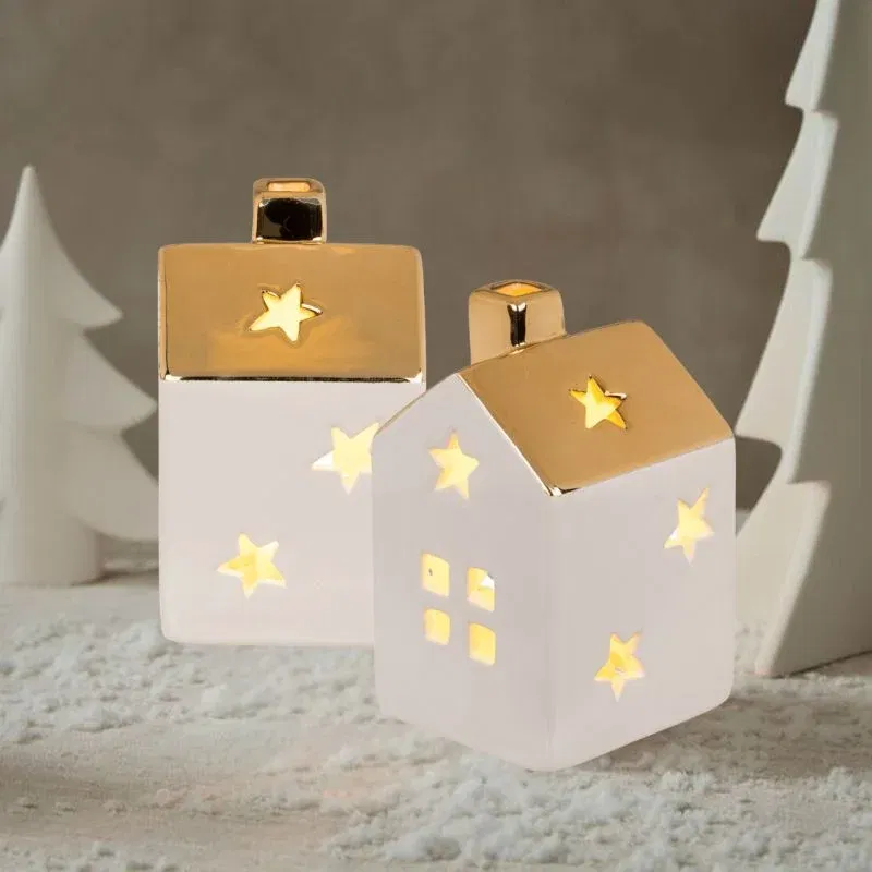 Set 2 casute magice de Craciun cu LED [1]