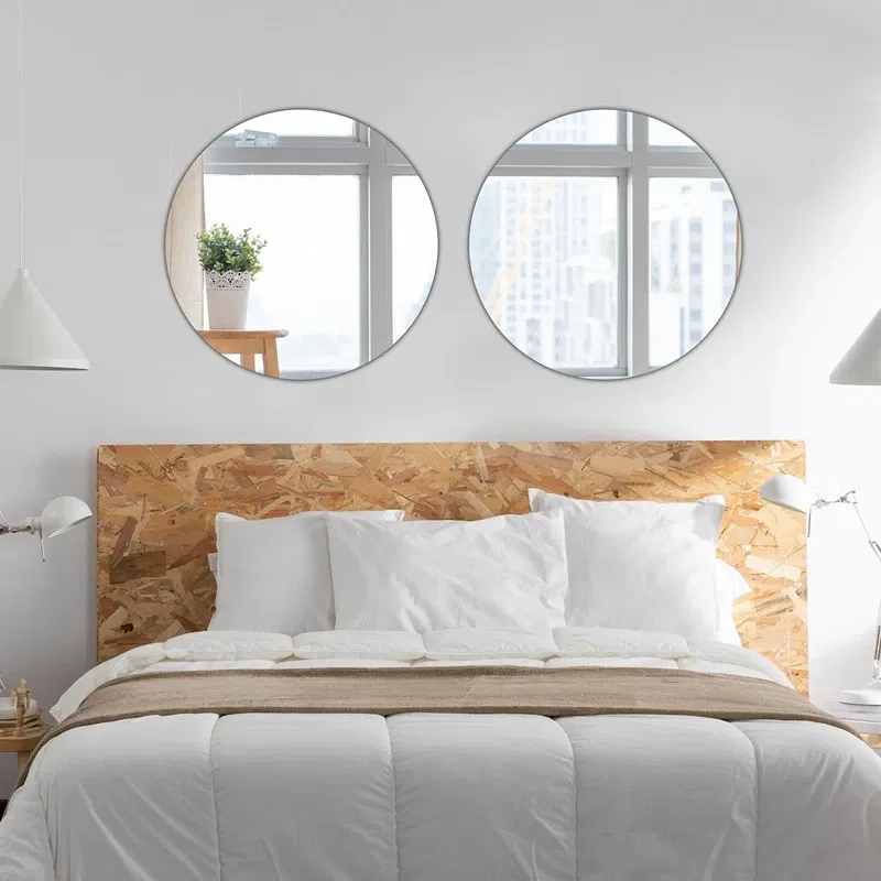 Set 2 oglinzi rotunde, argintii, 30 cm diametru, acrilice, decor modern [0]