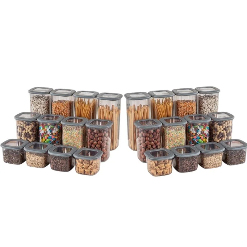 Cele mai noi - Set 24 cutii organizare alimente  Antracit