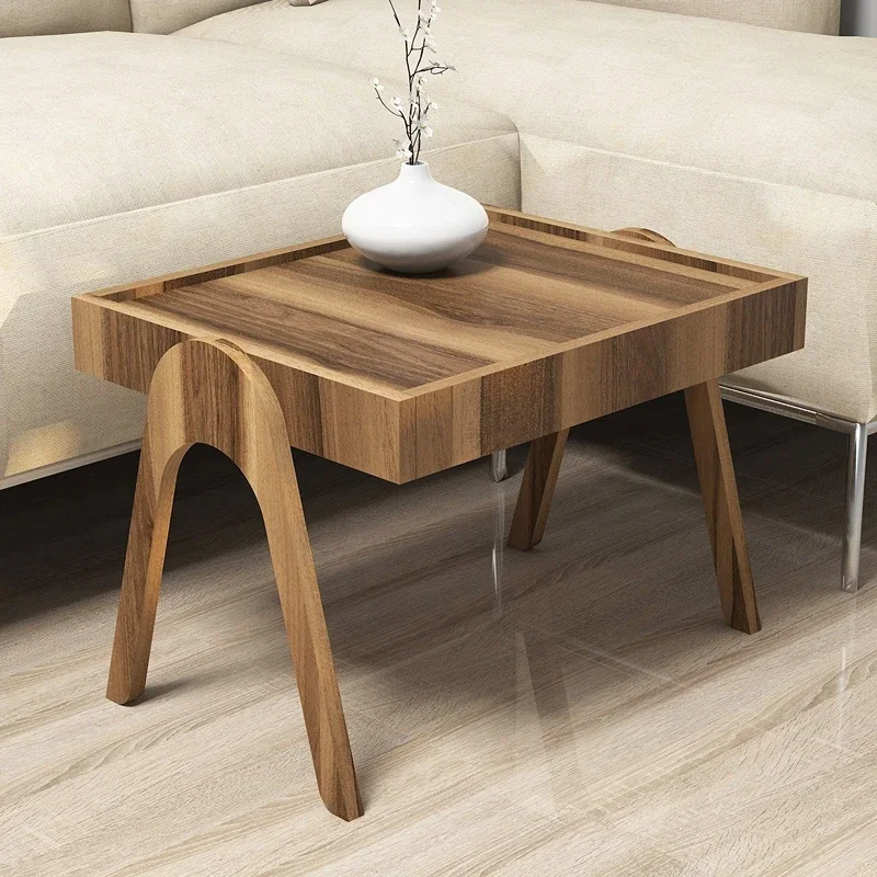 Set 3 mese suprapuse Roma, design modern, finisaj nuc, 53 cm [1]