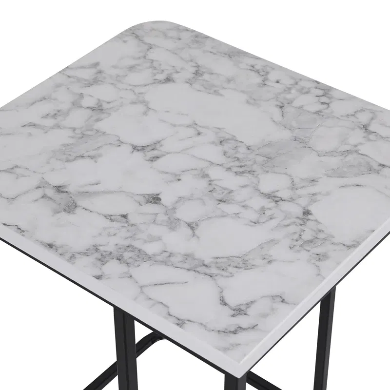 Set 3 mese suprapuse Zigon, alb negru, structura metalica [6]