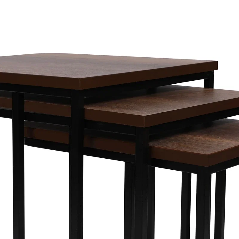 Set 3 mese suprapuse Zigon, nuc negru, structura metalica [8]