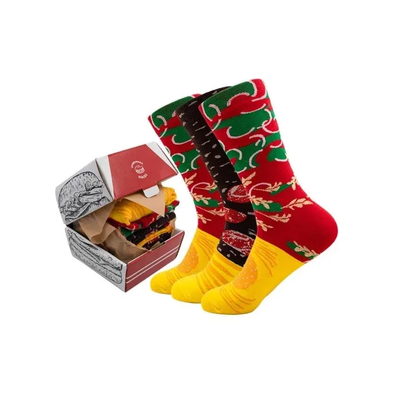 Set 3 perechi sosete amuzante hamburger [10]