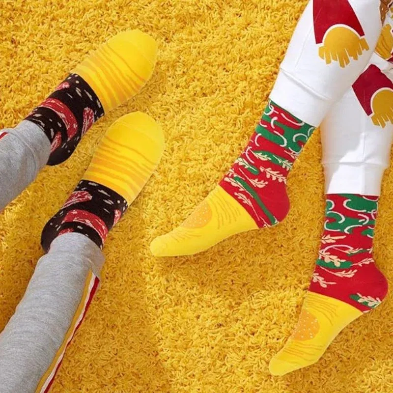 Set 3 perechi sosete amuzante hamburger [3]