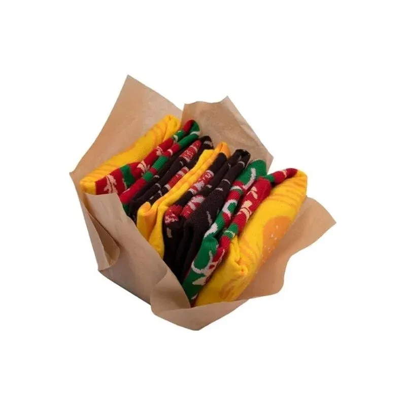 Set 3 perechi sosete amuzante hamburger [9]