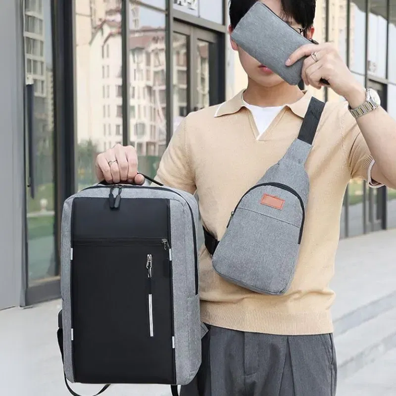 Set 3 piese Rucsac Smart Pack Gri [1]