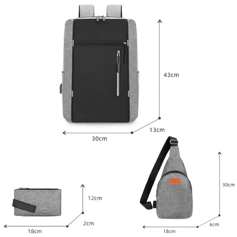 Set 3 piese Rucsac Smart Pack Gri [10]