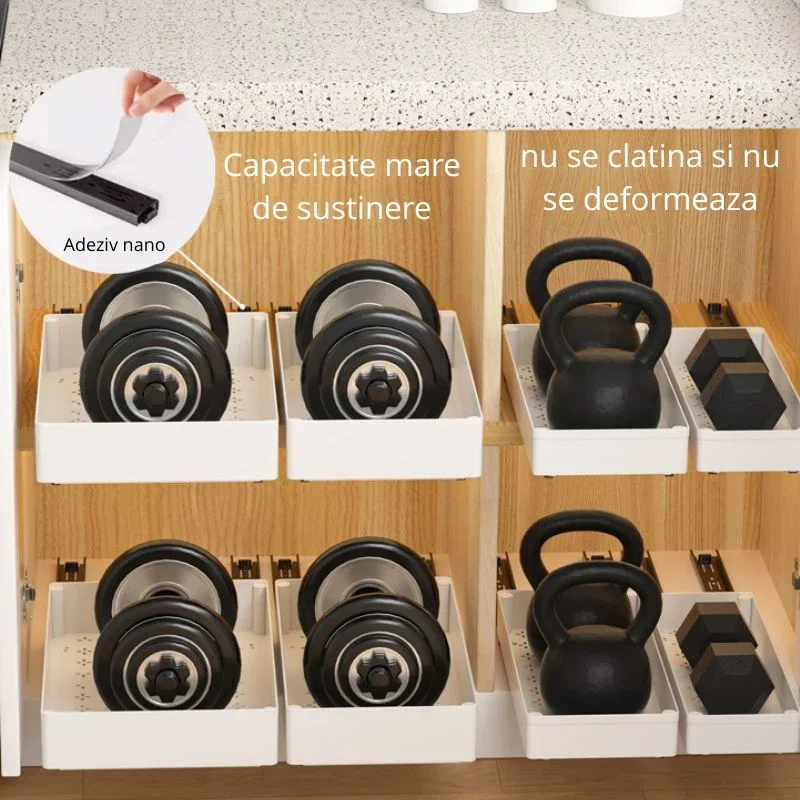 Set 3 sertare glisante soft close, extragere totala [15]