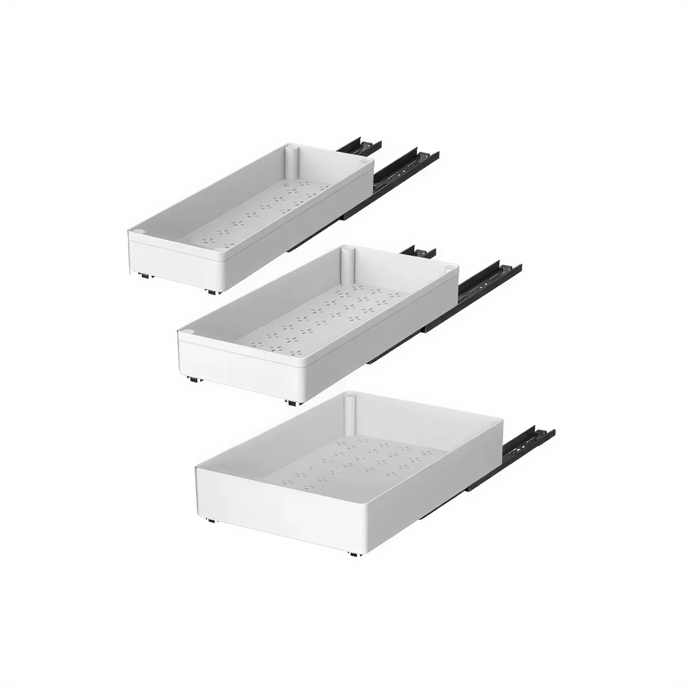 Set 3 sertare glisante soft close, extragere totala [8]