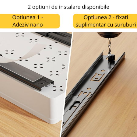Set 3 sertare glisante soft close, extragere totala [13]