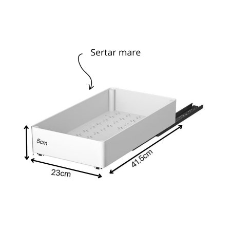 Set 3 sertare glisante soft close, extragere totala [9]