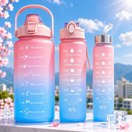 Cadouri pentru Prieteni - Set 3 sticle apa pentru sport cu mesaje motivationale
