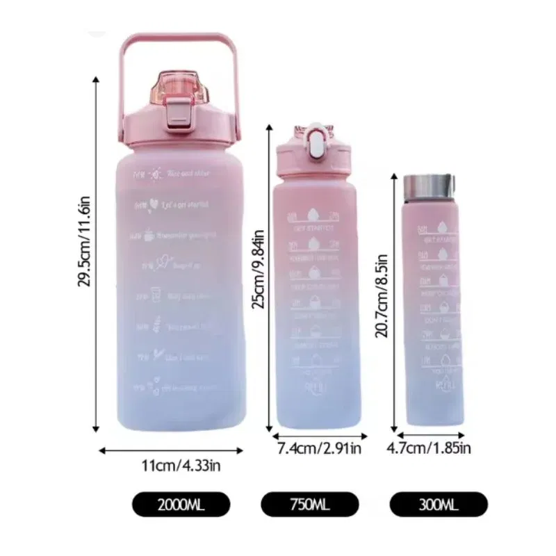 Set 3 sticle apa pentru sport cu mesaje motivationale [12]