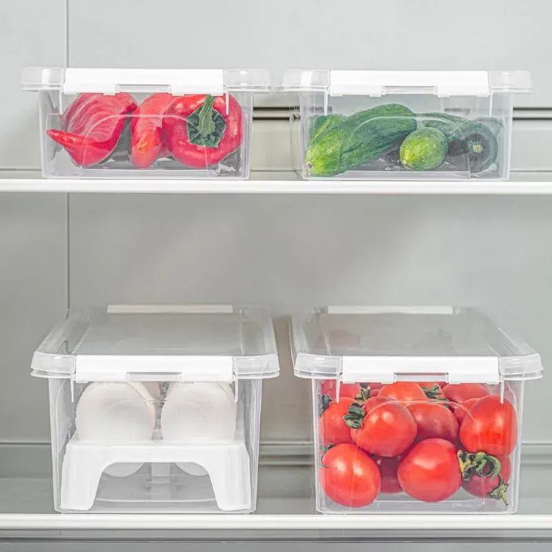 Set 4 cutii depozitare cu capac Transparent [1]