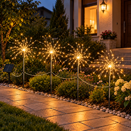 Set 4 lampi solare decorative cu 320 LED-uri, rezistente la apa, IP65 [2]