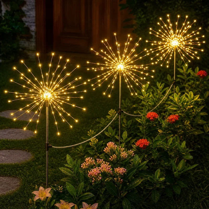 Set 4 lampi solare decorative cu 320 LED-uri, rezistente la apa, IP65 [5]