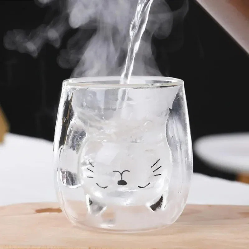 Set 4 Pahare cu Pereti Dubli Black Cat [3]