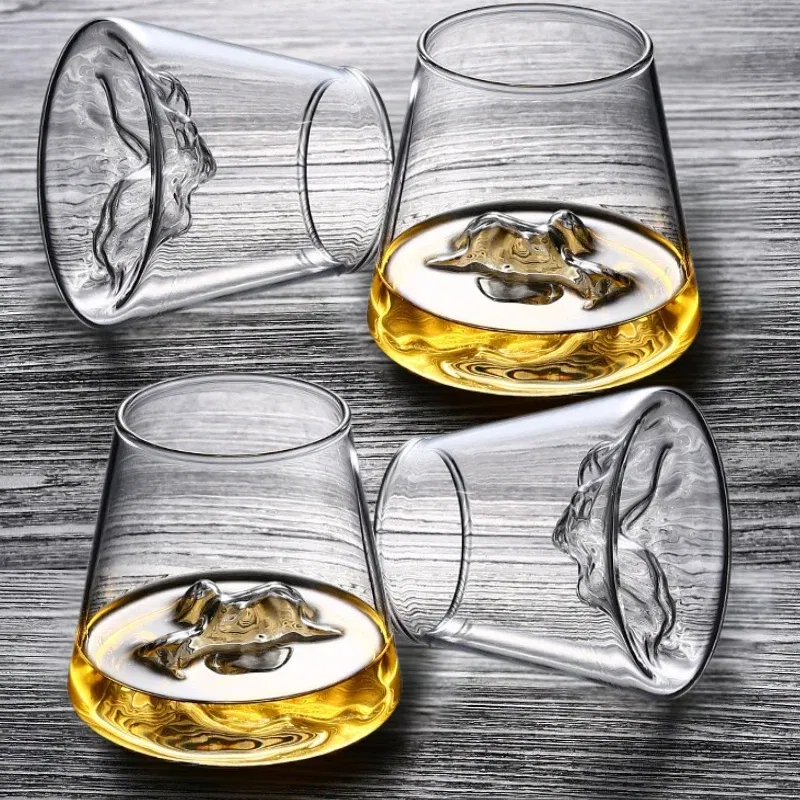 Set 4 pahare de bere cu munte, din sticla borosilicata 250ml, Varful Berarilor [5]