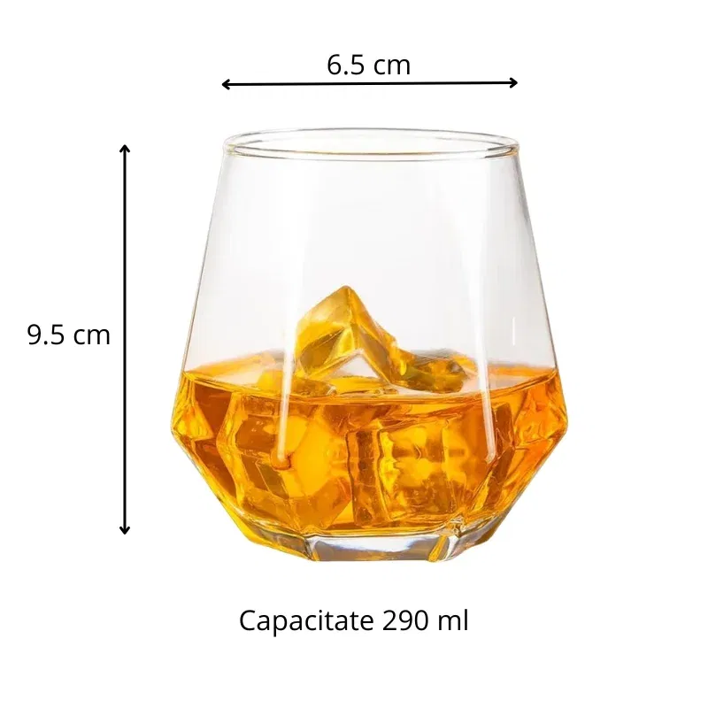 Set 4 Pahare whiskey design Diamant [11]