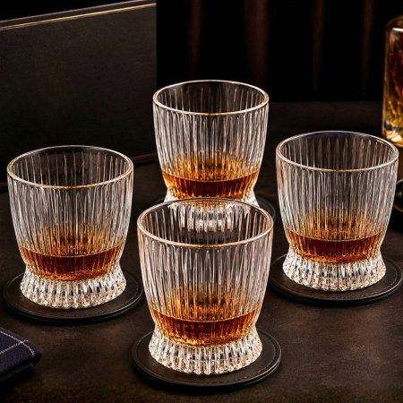 Cadouri pentru Tati - Set 4 Pahare whiskey Design Vertical