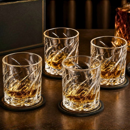 Cadouri pentru Tati - Set 4 Pahare whiskey Elegant