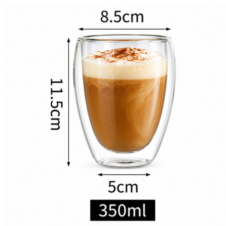 Set 6 Pahare Cafea cu Pereti Dubli 350 ml [6]