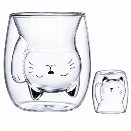 Set 6 Pahare cu Pereti Dubli - Black Cat [7]
