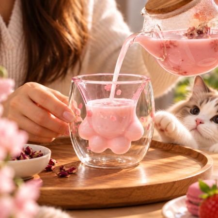 Set 6 Pahare cu Pereti Dubli Kitty Paw [1]