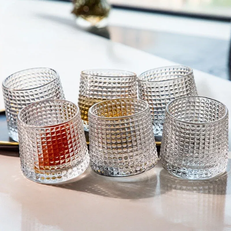 Cele mai noi - Set 6 Pahare whiskey Deluxe Rotating Diamond