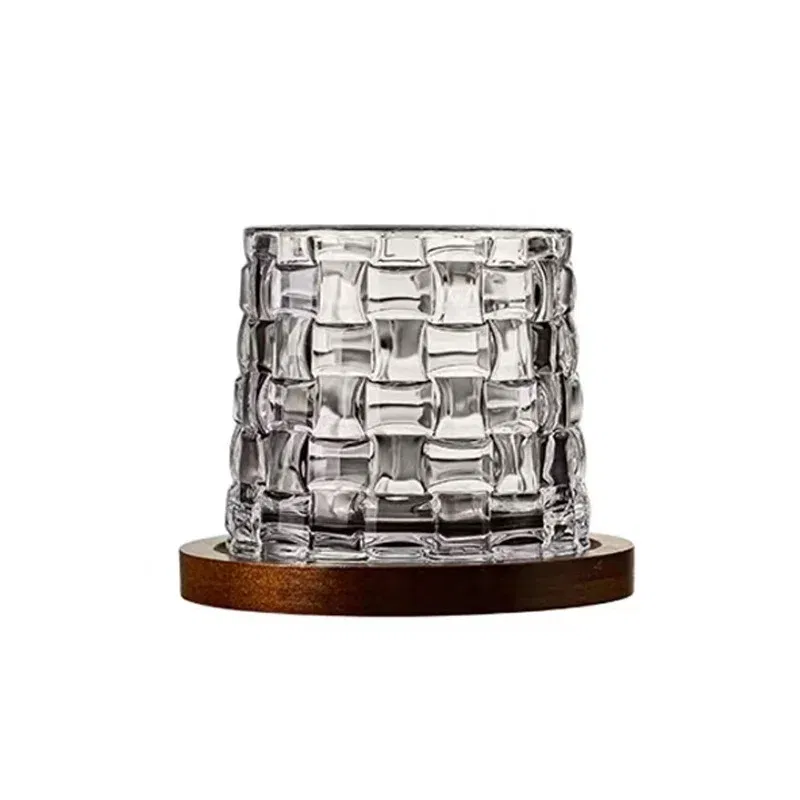 Set 6 Pahare whiskey Rotativ cu baza din lemn [7]