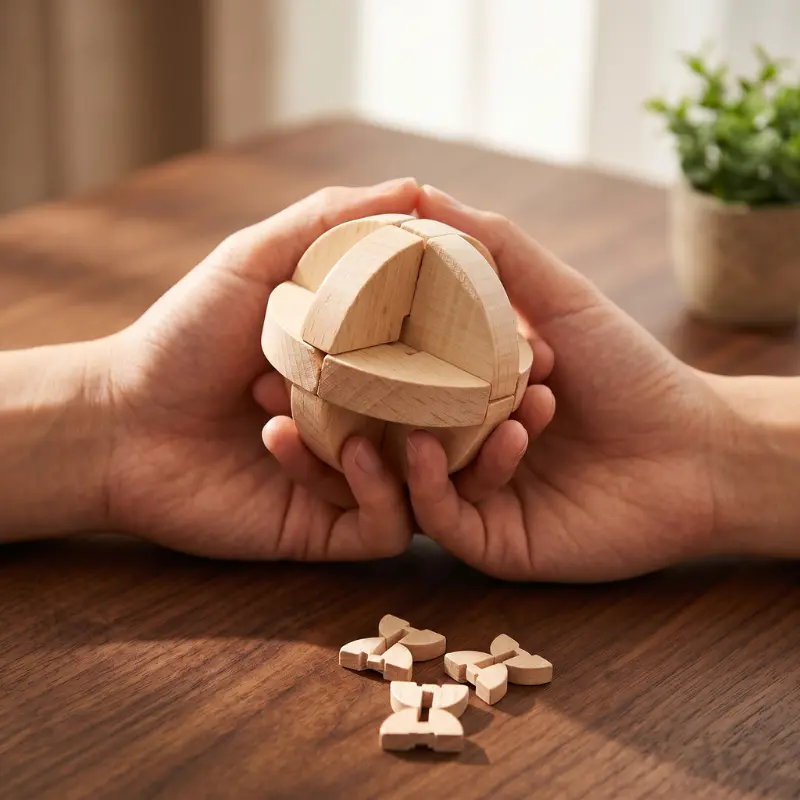 Set 6 Puzzle-uri din Lemn Kongming Lock [5]