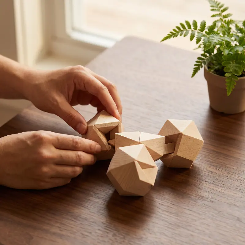 Set 6 Puzzle-uri din Lemn Kongming Lock [3]