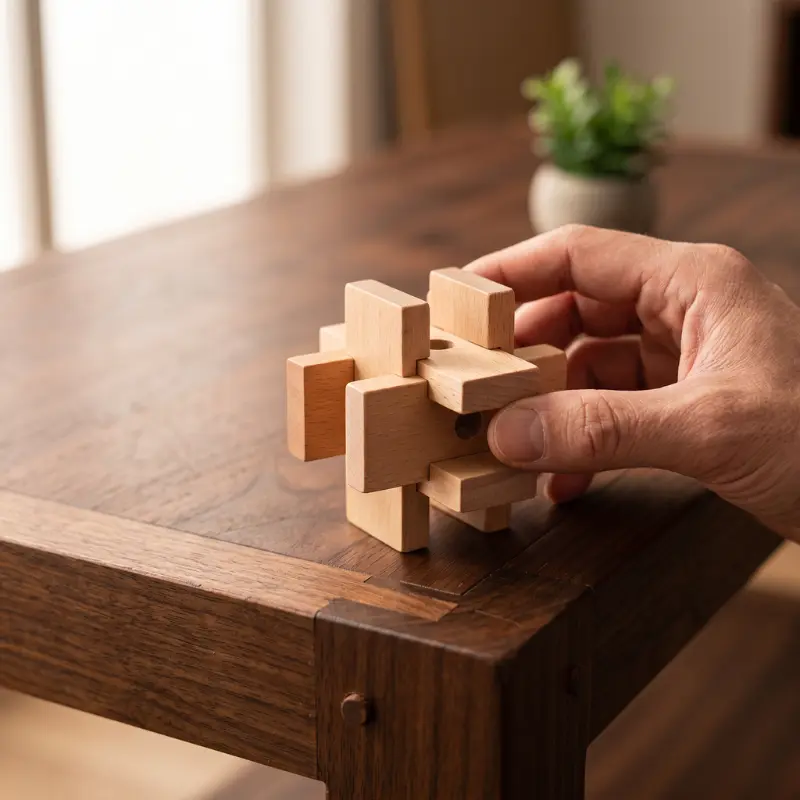 Set 6 Puzzle-uri din Lemn Kongming Lock [4]