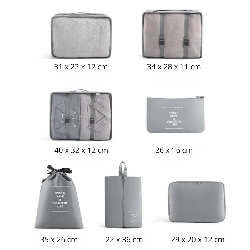 Set 7 huse organizare bagaj Gri [9]